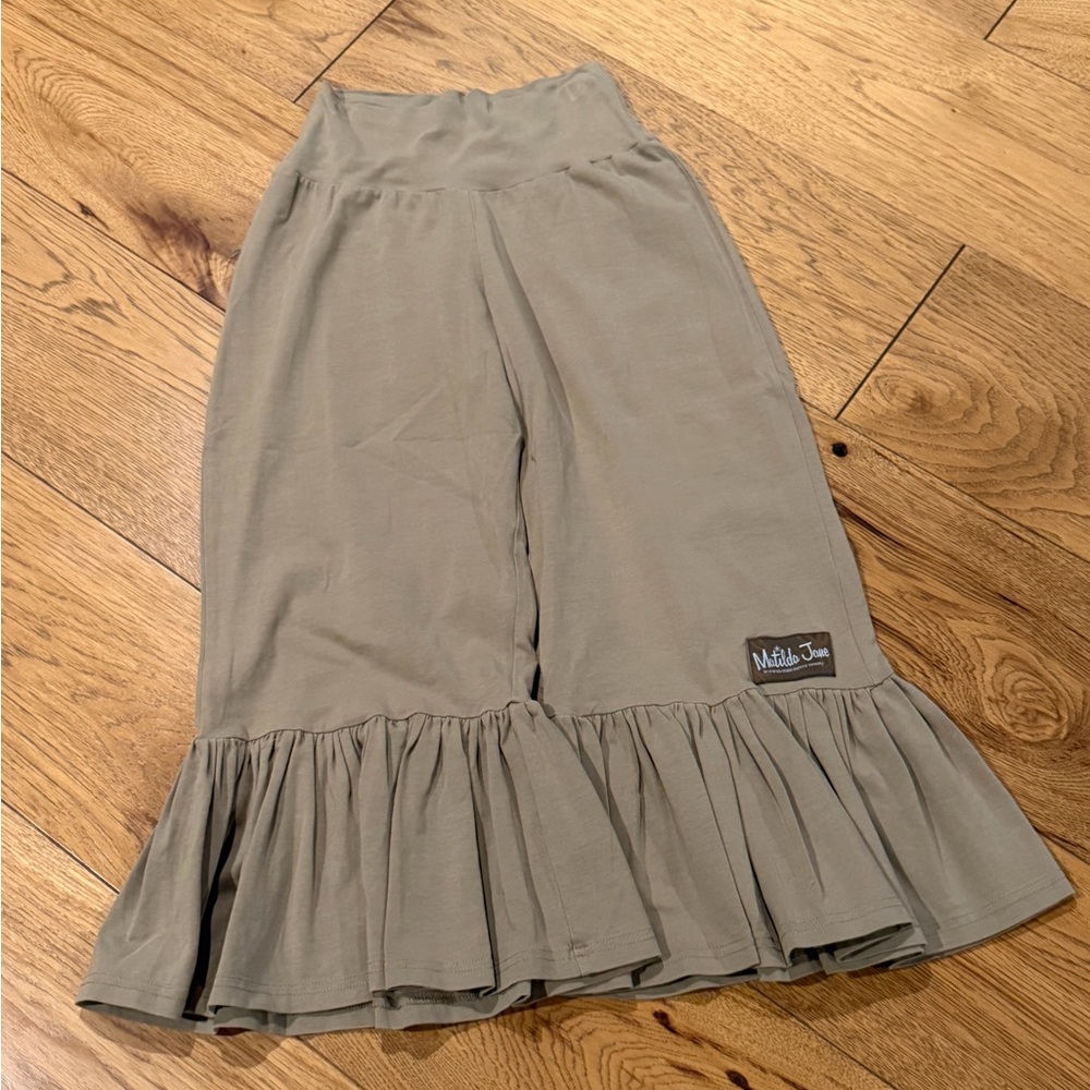 Matilda Jane Tan Capris with Ruffle Hem